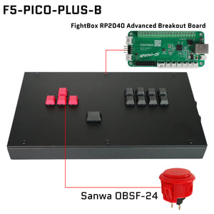 FightBox F-PICO-PLUS All Button Leverless Arcade Game Controller for PC/PS/SWITCH