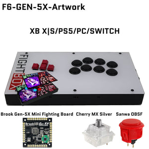 FightBox F-GEN-5X All Button Leverless Arcade Game Controller for Xbox Series X|S/PS5/Switch/PC