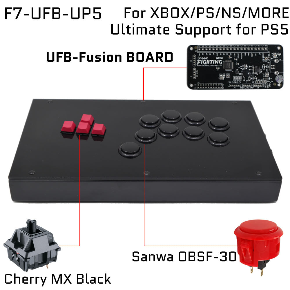 FightBox F7 Keyboard Button Leverless Arcade Game Controller for PC/PS/XBOX/SWITCH
