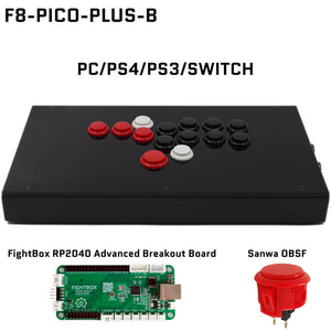 FightBox F-PICO-PLUS All Button Leverless Arcade Game Controller for PC/PS/SWITCH