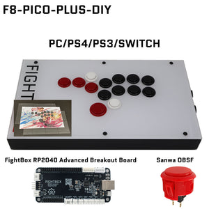 【ほぼ未使用】FIGHTBOX F8-R3L3  PICO−PLUS レバーレス FightBox F8 All Button Leverless Arcade Game Controller for PC/PS