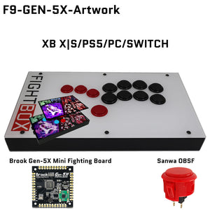 FightBox F-GEN-5X All Button Leverless Arcade Game Controller for Xbox Series X|S/PS5/Switch/PC