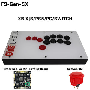 FightBox F-GEN-5X All Button Leverless Arcade Game Controller for Xbox Series X|S/PS5/Switch/PC