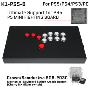 FightBox K1 All Button Leverless Arcade Game Controller for PC/PS/XBOX/SWITCH