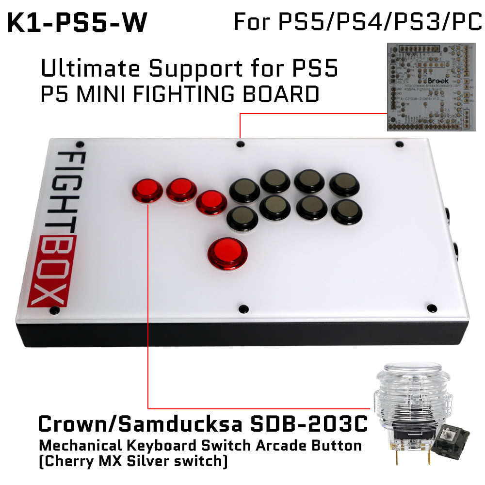 Fightbox FightBox K1 All Button Leverless Arcade Game Controller for PC/PS/XBOX ...