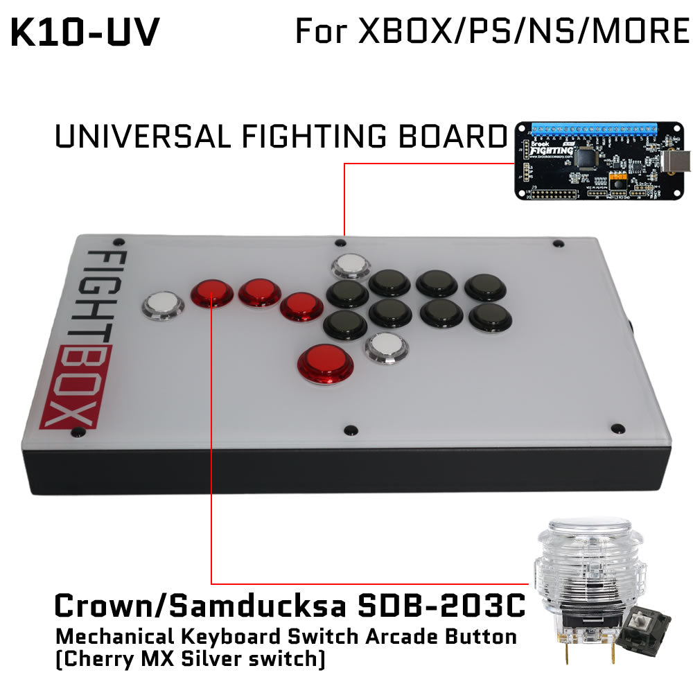 FightBox K10 All Button Leverless Arcade Game Controller for PC/PS/XBOX/SWITCH