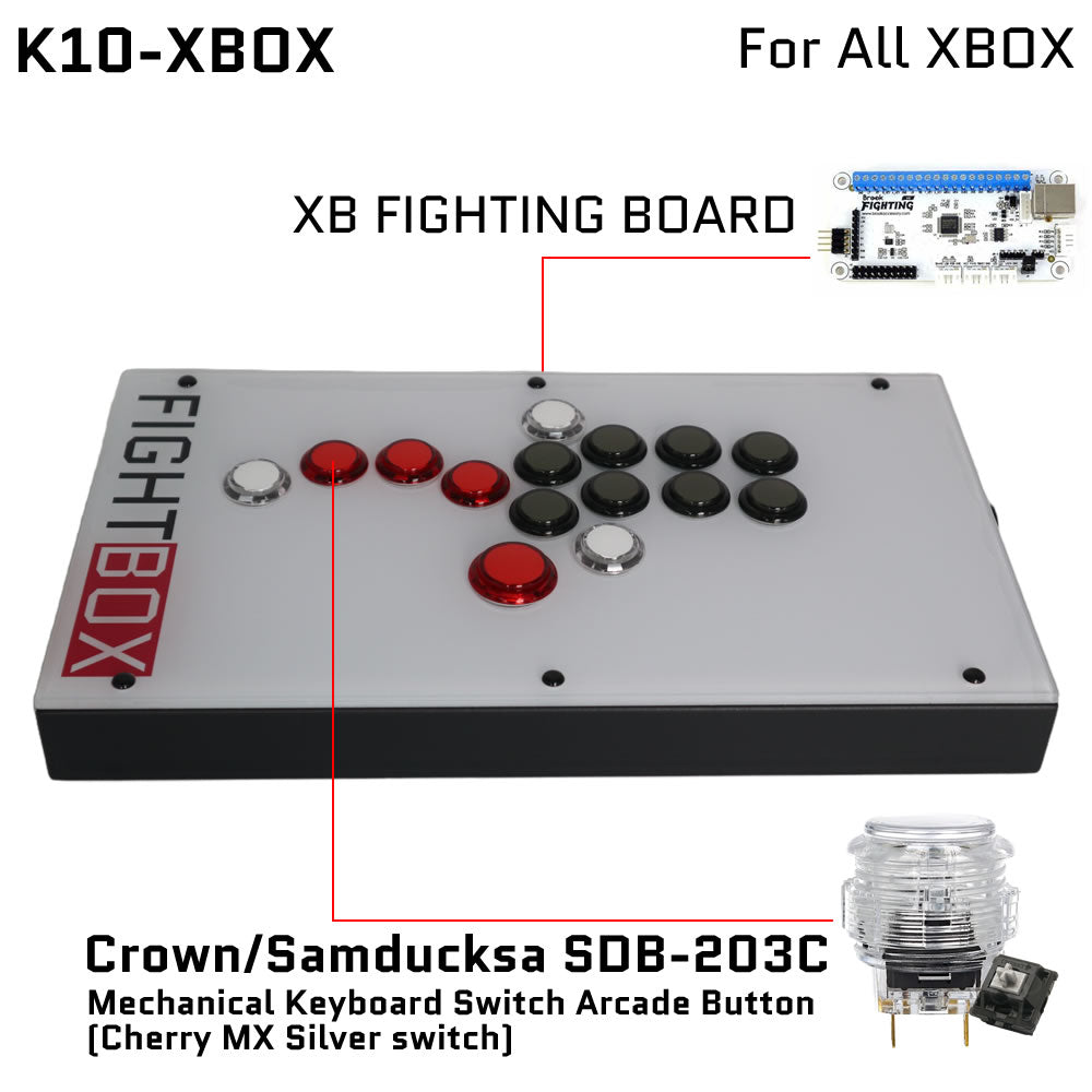 FightBox K10 All Button Leverless Arcade Game Controller for PC/PS/XBOX/SWITCH