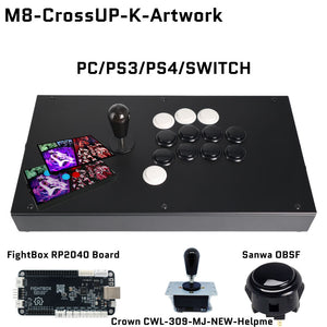 FIGHTBOX-M8-CrossUP-12ボタン【アケコン】 FightBox M8-CrossUP Arcade Joystick Game Controller for PC