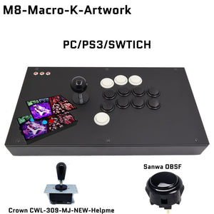 FightBox M8-Macro Arcade Joystick Game Controller with Macro Recording Function For PC/PS3/SWITCH