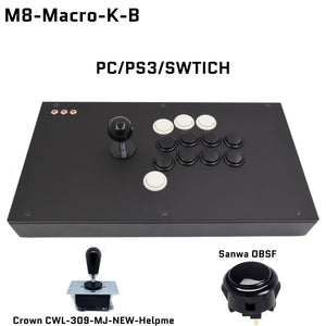 FightBox M8-Macro Arcade Joystick Game Controller with Macro Recording Function For PC/PS3/SWITCH