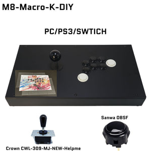 FightBox M8-Macro Arcade Joystick Game Controller with Macro Recording Function For PC/PS3/SWITCH