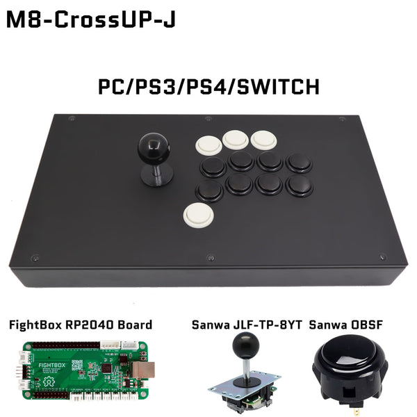 FIGHTBOX-M8-CrossUP-12ボタン【アケコン】 アーケードスティック FightBox M8 CrossUP M8-CU [USB /Windows