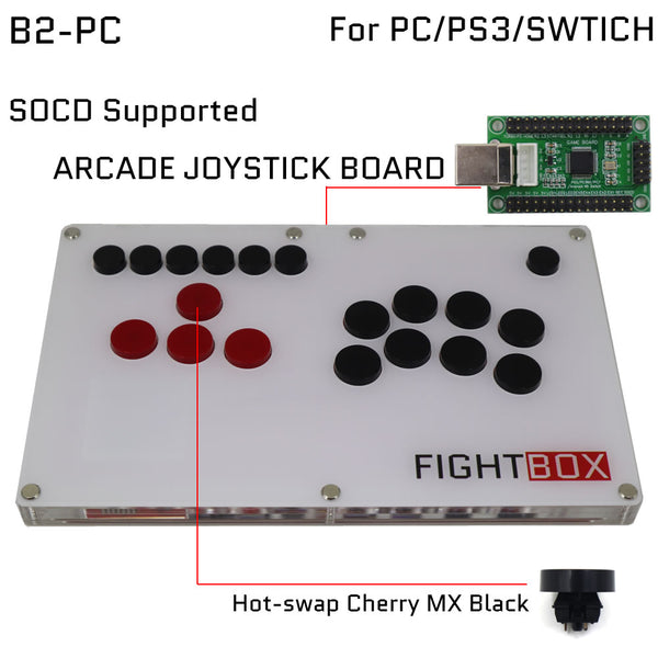 FightBox B2 All Button Leverless Arcade Game Controller for PC/PS/SWIT –  FightBoxArcade