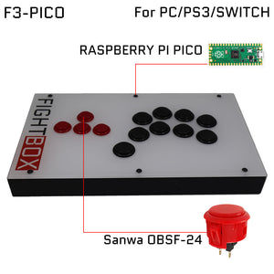 FightBox F-PICO All Button Leverless Arcade Game Controller for PC/PS3/SWITCH